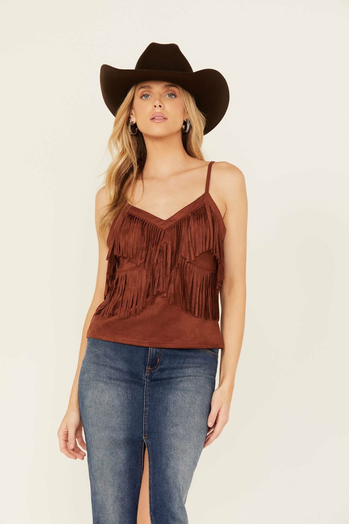 Idyllwind Stafford Faux Suede Fringe Tank