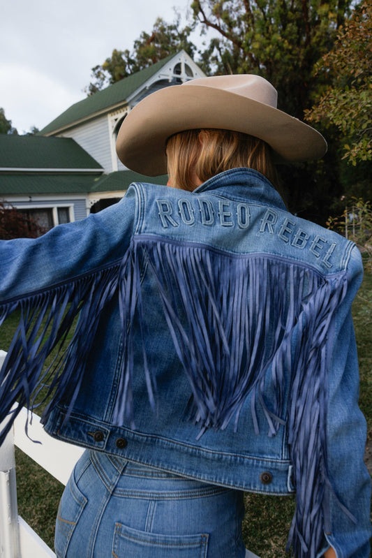 Idyllwind Rodeo Rebel Embossed Fringe Trucker Jacket