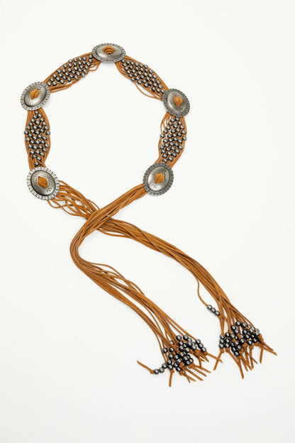 Idyllwind Addison Leather Crochet Fringe Concho Belt