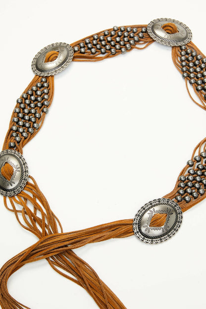 Idyllwind Addison Leather Crochet Fringe Concho Belt