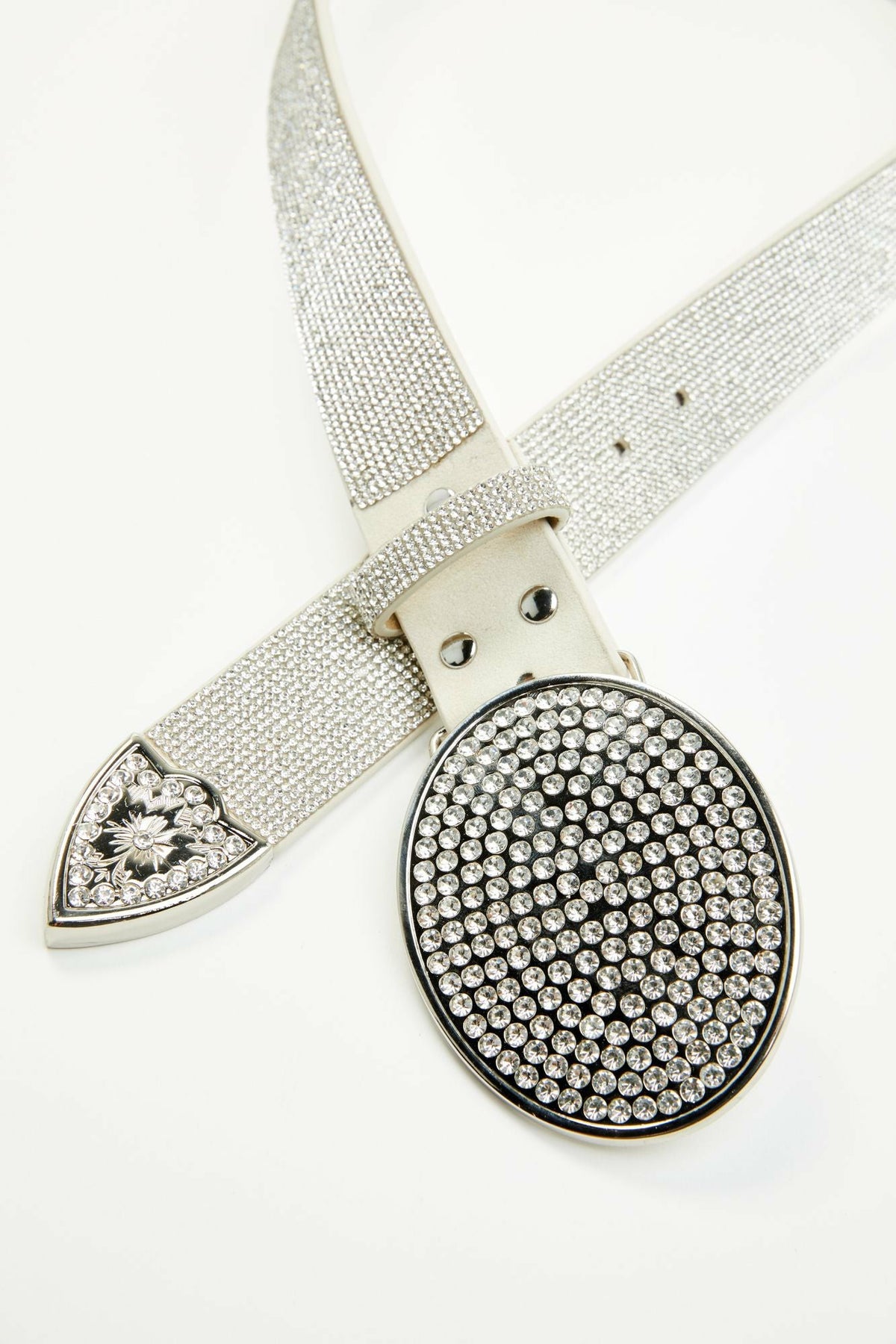Idyllwind Lovell Silver Rhinestone Oval Buckle Belt