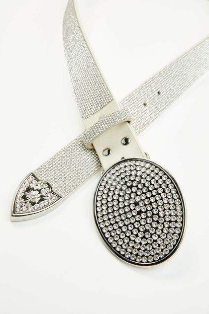 Idyllwind Lovell Silver Rhinestone Oval Buckle Belt