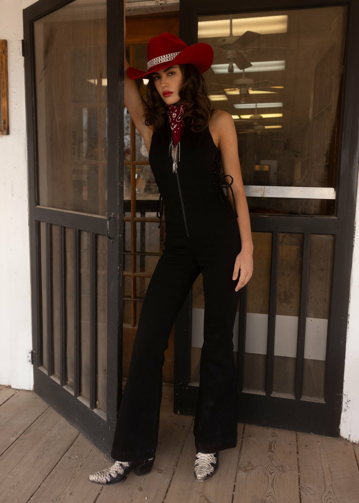 Idyllwind Lawson Stretch Lace Detail Flare Jumpsuit