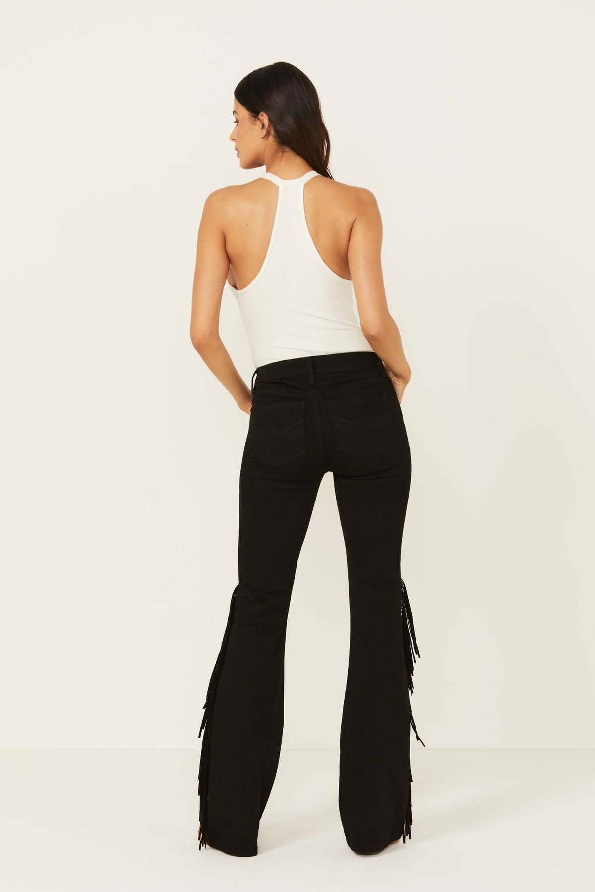 Idyllwind Danby Drive Rebel Mid Rise Suede Fringe Comfort Stretch Denim Jeans