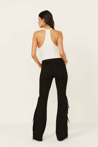 Idyllwind Danby Drive Rebel Mid Rise Suede Fringe Comfort Stretch Denim Jeans