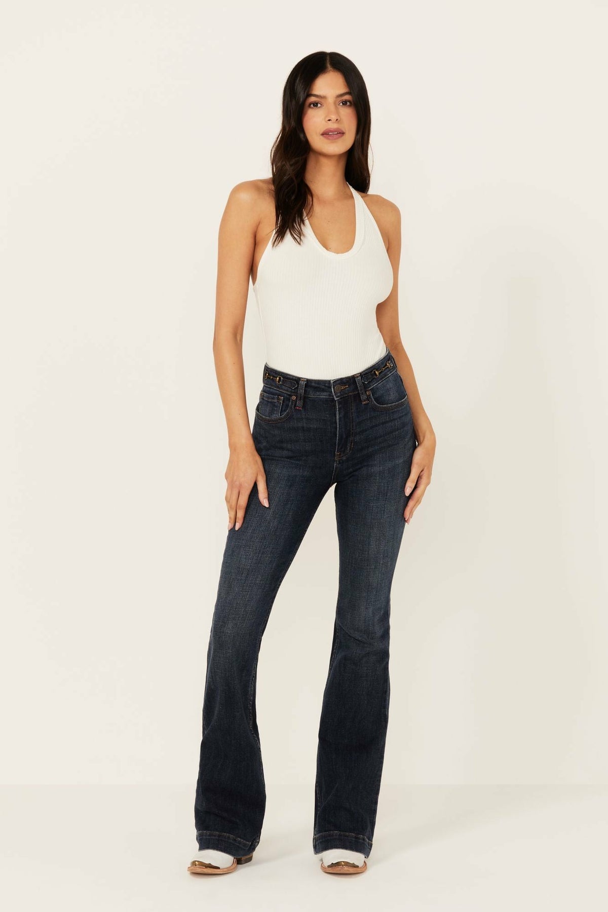 Idyllwind Hermosa Dark Wash High Rise Bootcut Horsebit Comfort Stretch Denim Jeans
