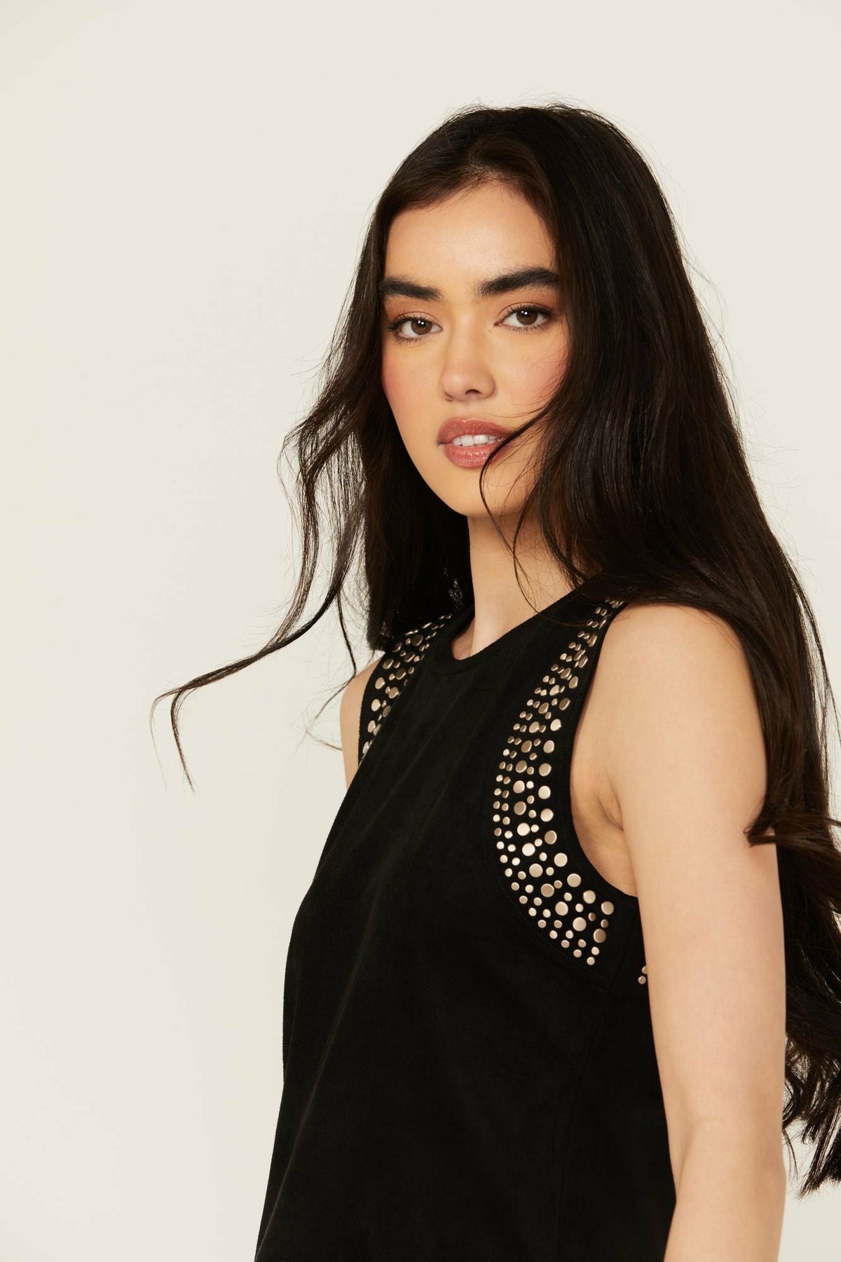 Idyllwind Lillian Studded Fringe Faux Suede Tank Top