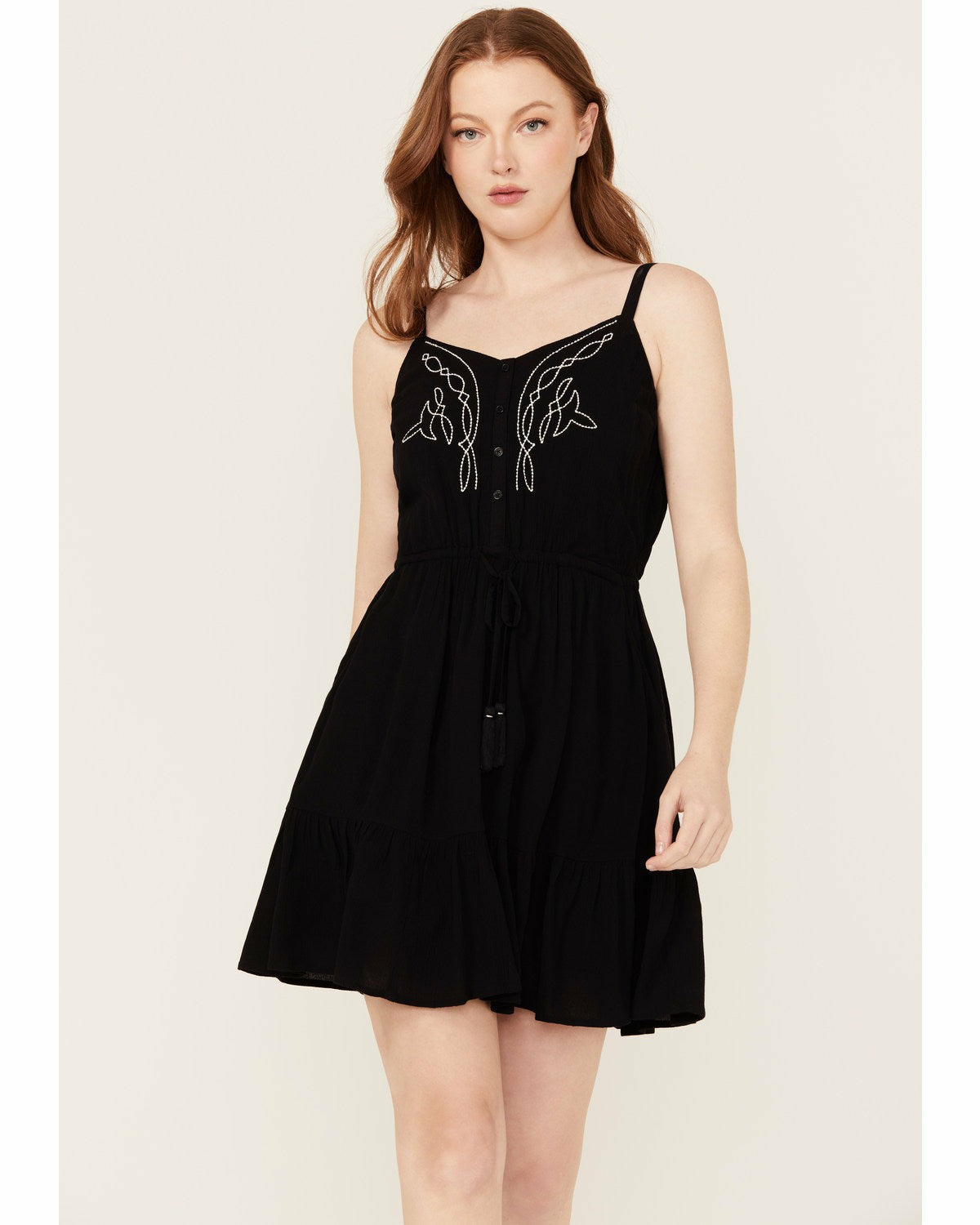 Idyllwind Wilsonia Tie Front Western Embroidered Dress