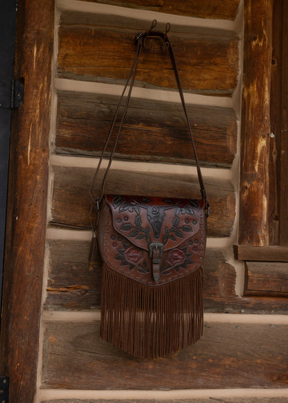 Idyllwind Lenora Longhorn Tooled Leather Crossbody Bag