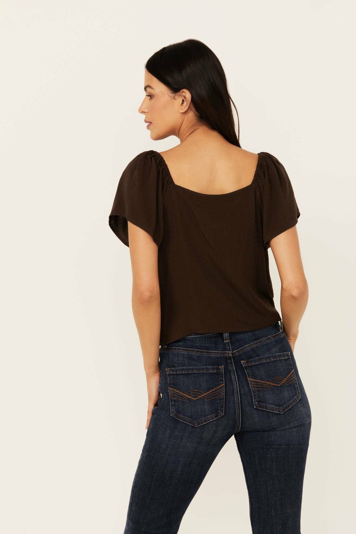 Idyllwind Tern Flutter Sleeve Tie Front Top
