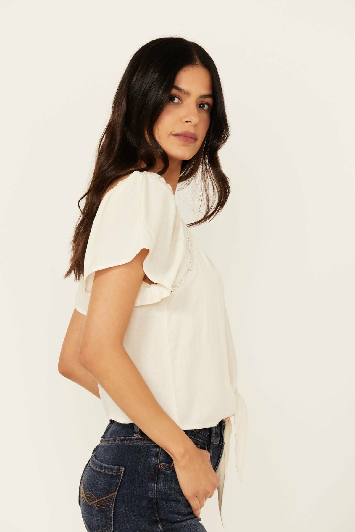 Idyllwind Tern Flutter Sleeve Tie Front Top