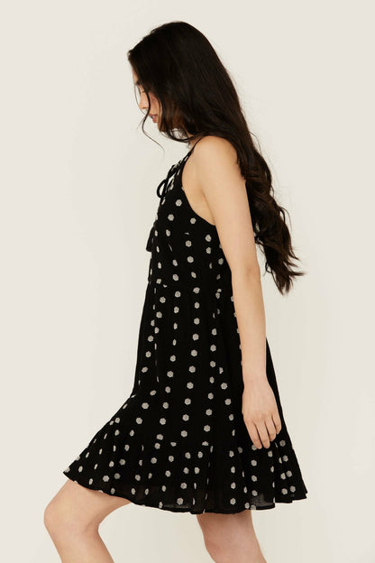 Idyllwind Zelida Embroidered Halter Neck Mini Dress