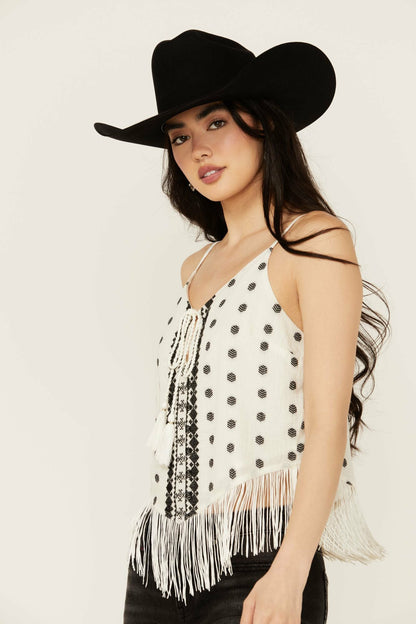 Idyllwind Sunnett Embroidered Fringe Hanky Hem Tank