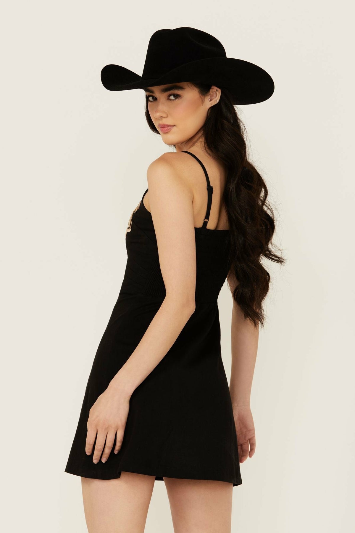 Idyllwind Bee Embroidered Beaded Mini Dress