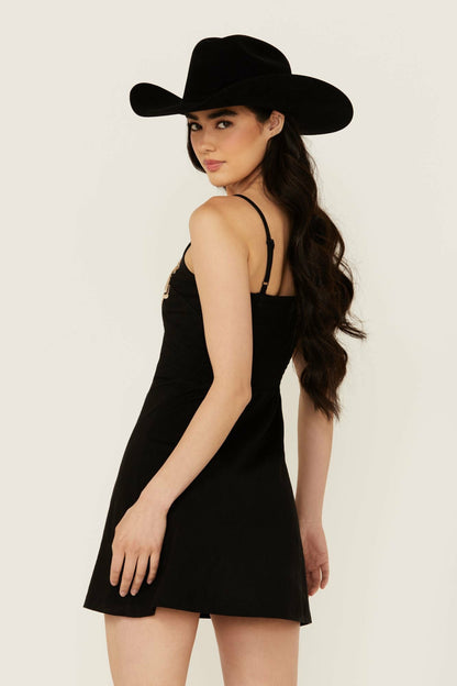 Idyllwind Bee Embroidered Beaded Mini Dress