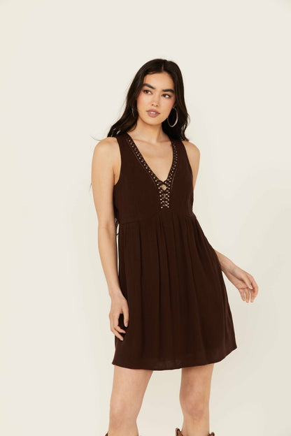 Idyllwind Winfrey Criss Cross Front Embellished Dress