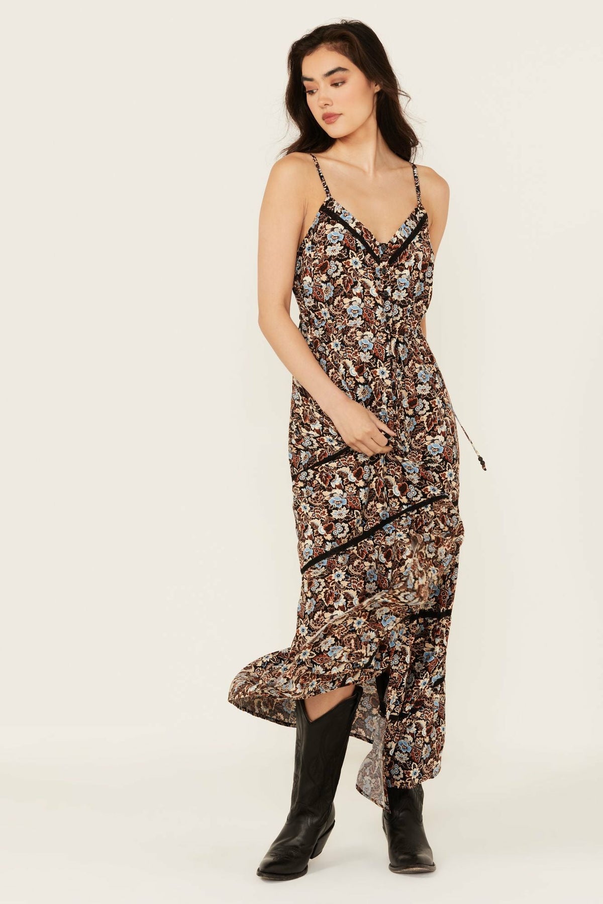 Idyllwind Floral Print Sleeveless Maxi Dress