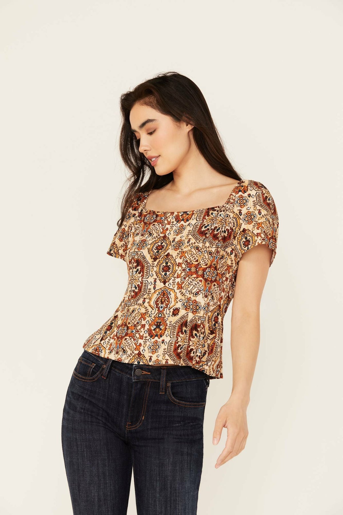 Idyllwind Slaydon Tapestry Print Short Sleeve Shirt