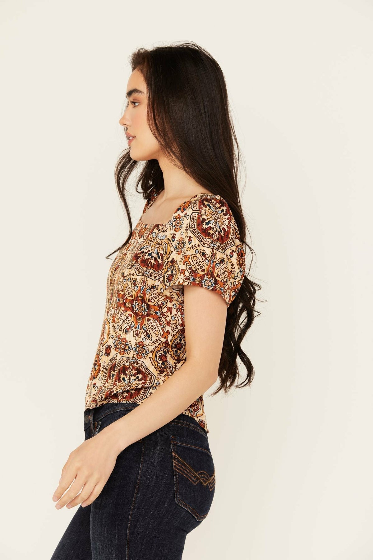 Idyllwind Slaydon Tapestry Print Short Sleeve Shirt