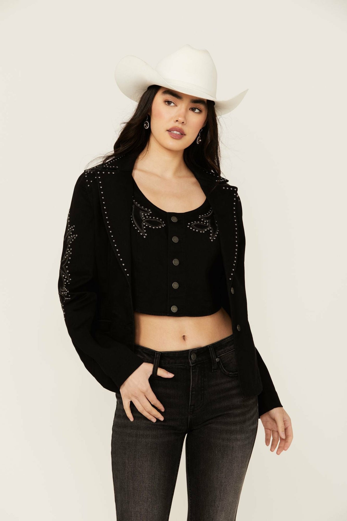 Idyllwind Burbank Embroidered and Studded Super Stretch Blazer