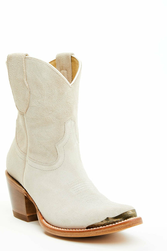 Idyllwind Wheels Ivory Suede Western Booties - Round Toe