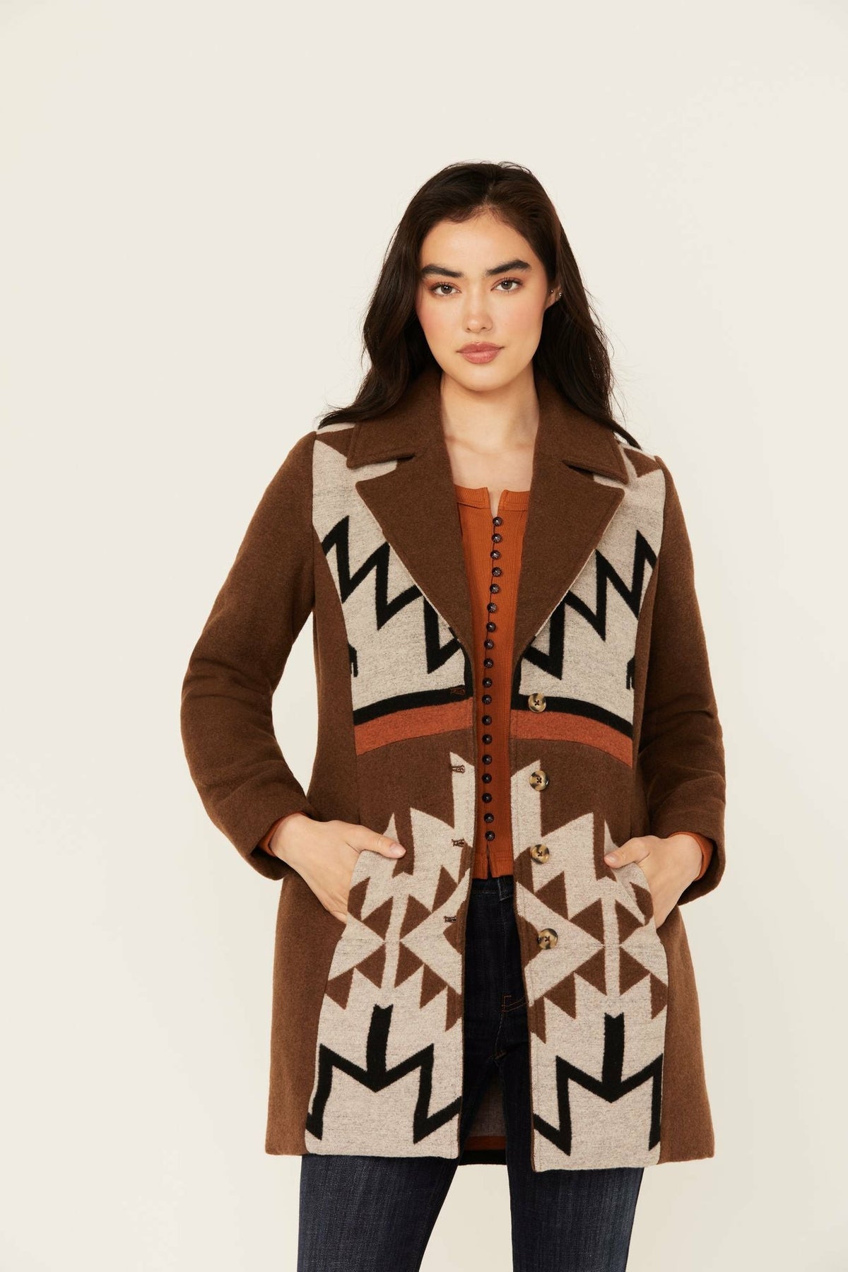 Idyllwind Winton Southwestern Print Button-Down Coat