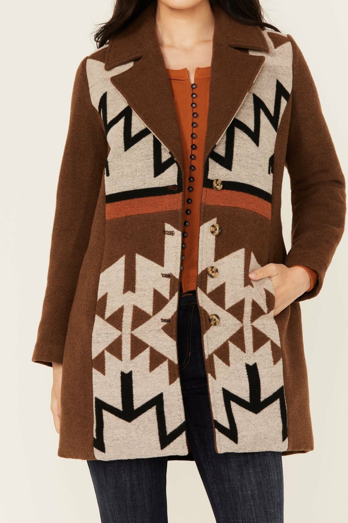 Idyllwind Winton Southwestern Print Button-Down Coat
