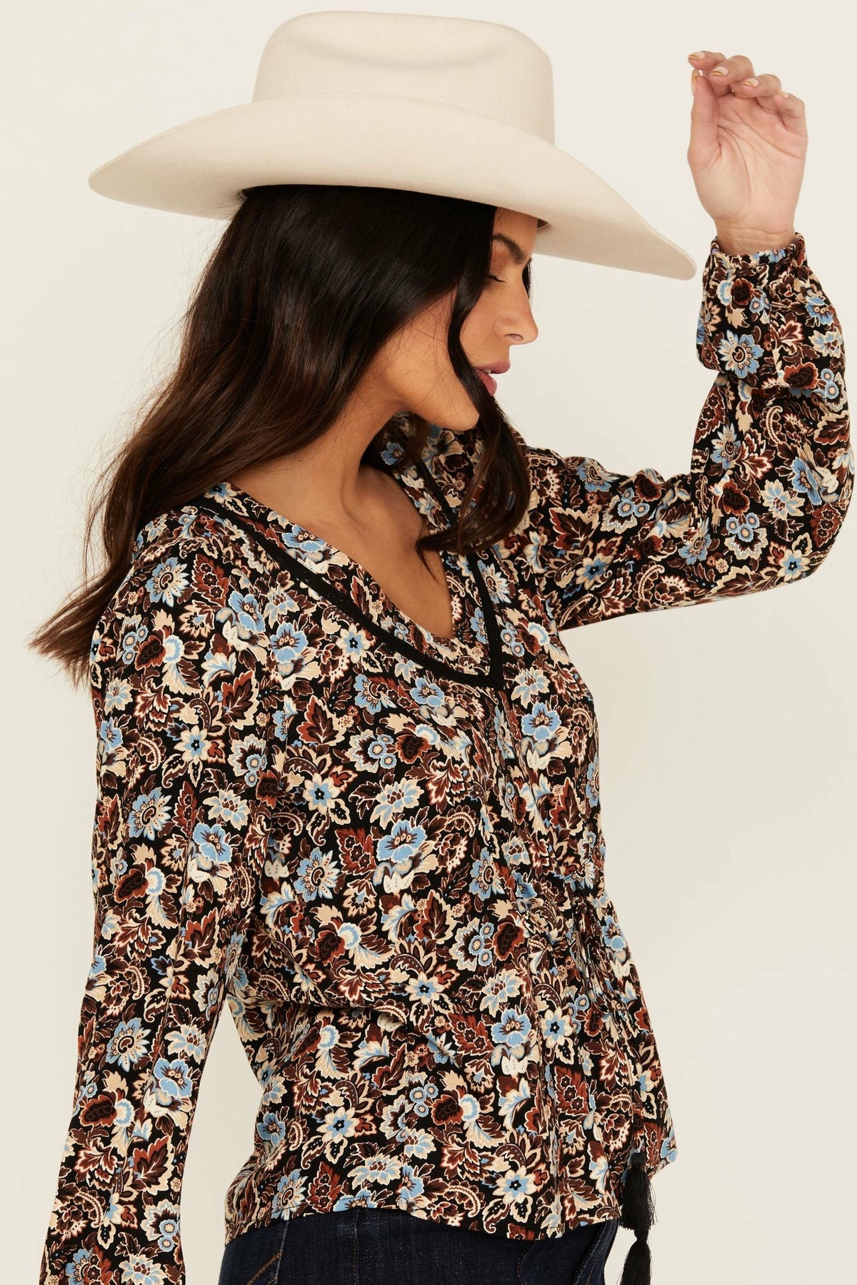 Idyllwind Romance Floral Print Long Sleeve Top