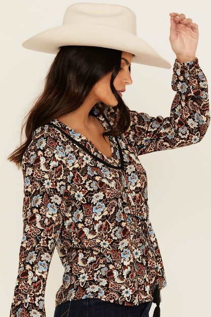 Idyllwind Romance Floral Print Long Sleeve Top