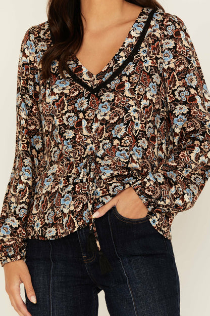 Idyllwind Romance Floral Print Long Sleeve Top