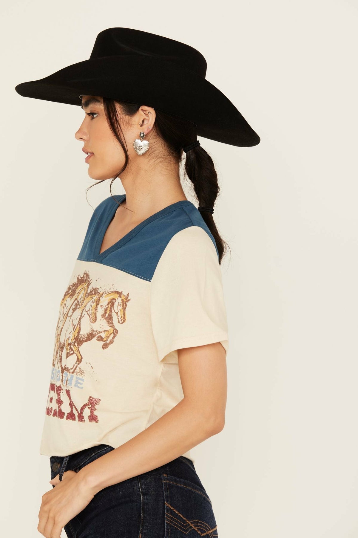 Idyllwind Chasing The Dream Cropped Football Short Sleeve Tee