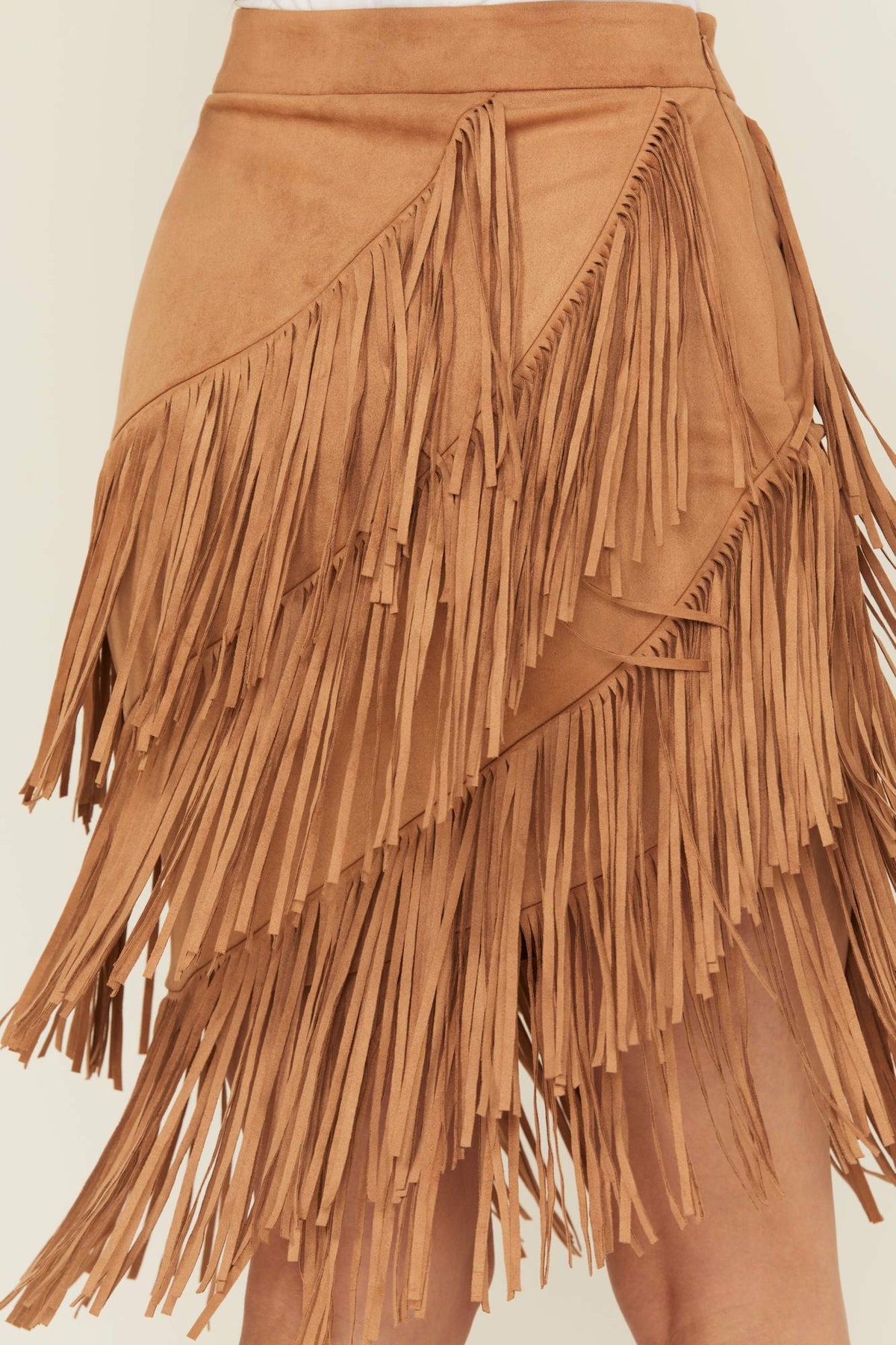 Idyllwind Tina Faux Suede Fringe Mini Skirt