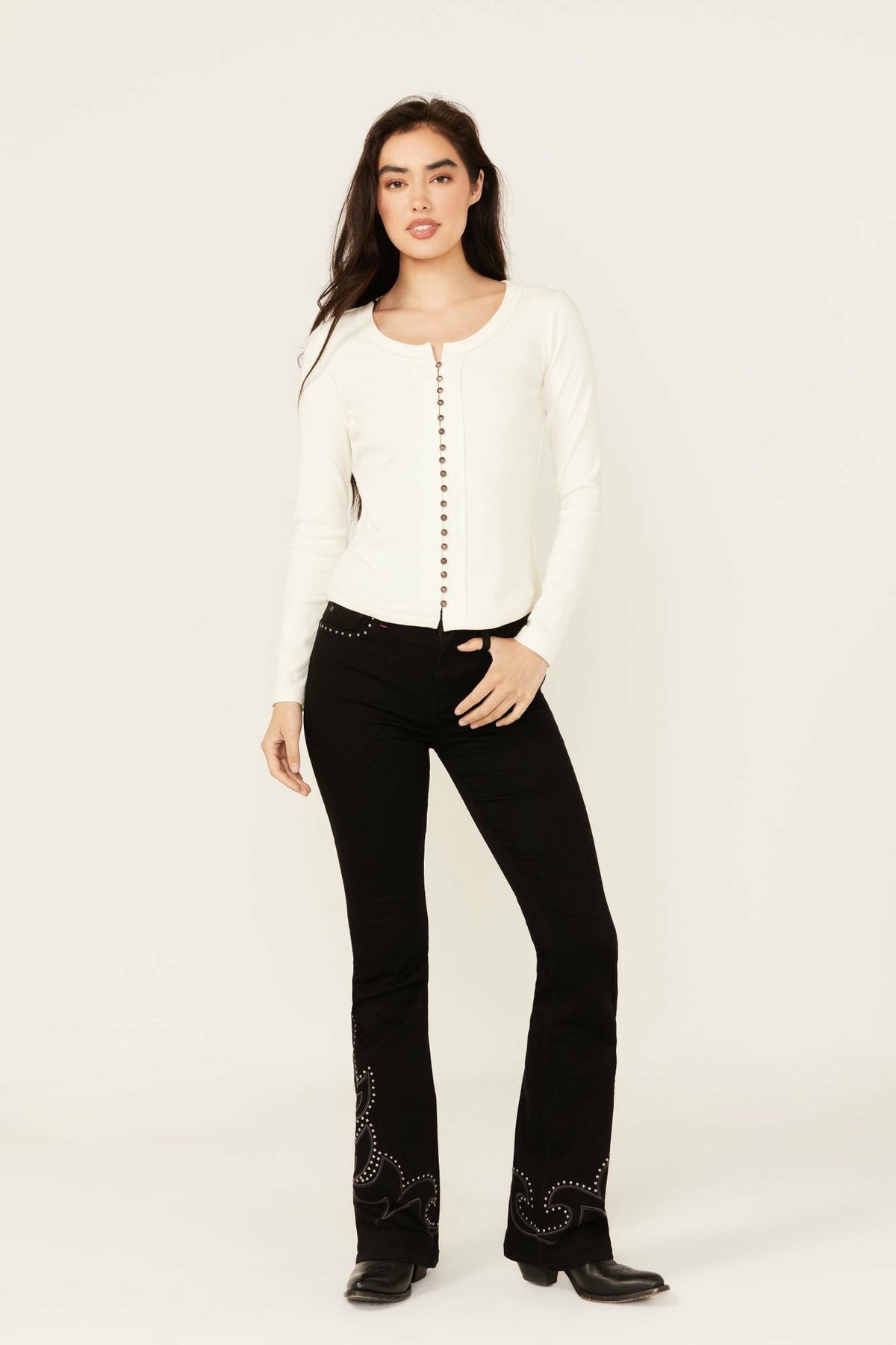 Idyllwind Burbank Legend High Rise Studded Bootcut Super Stretch Denim Jeans
