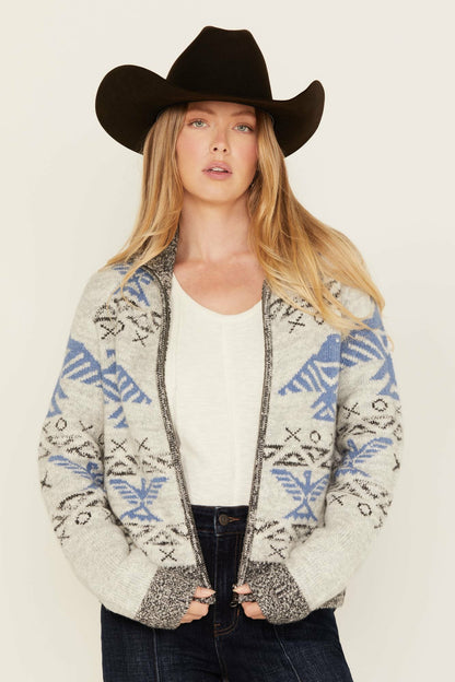 Idyllwind Lyle Thunderbird Zip Front Knit Sweater