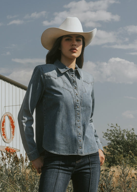 Idyllwind Huckleberry Medium Wash Long Sleeve Snap Western Shirt
