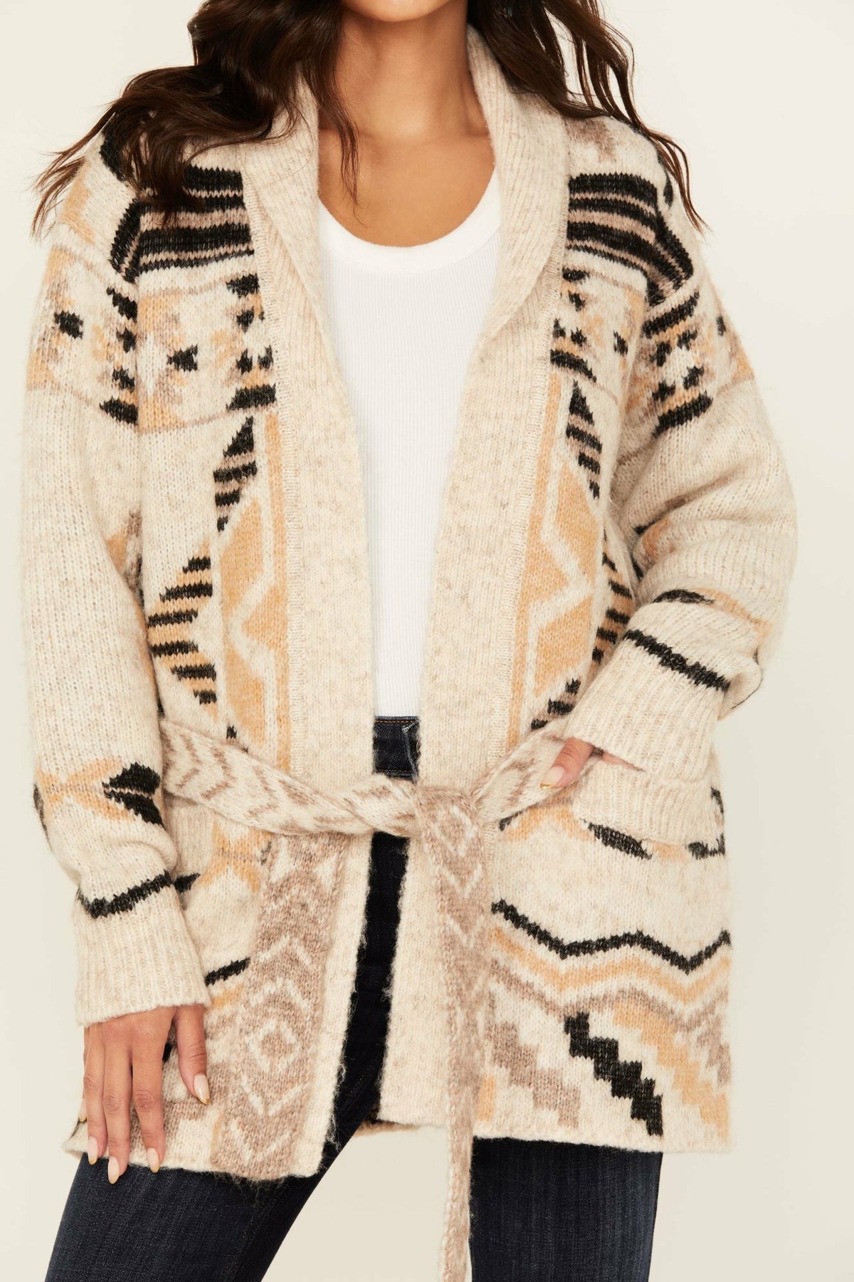 Idyllwind Nora Southwestern Print Belted Sweater