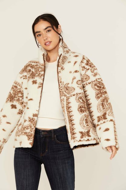 Idyllwind Casey Reversible Faux Suede and Sherpa Zip-Up Jacket