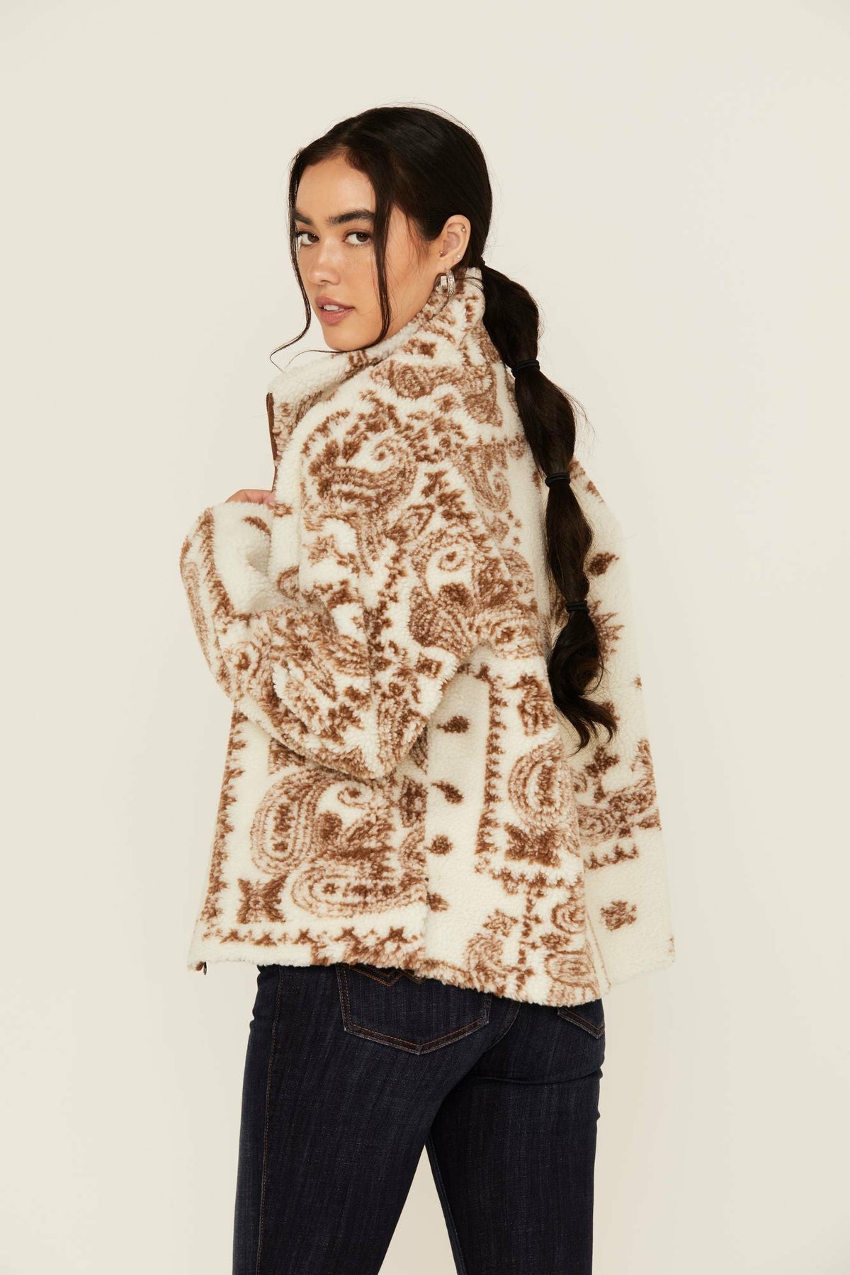 Idyllwind Casey Reversible Faux Suede and Sherpa Zip-Up Jacket