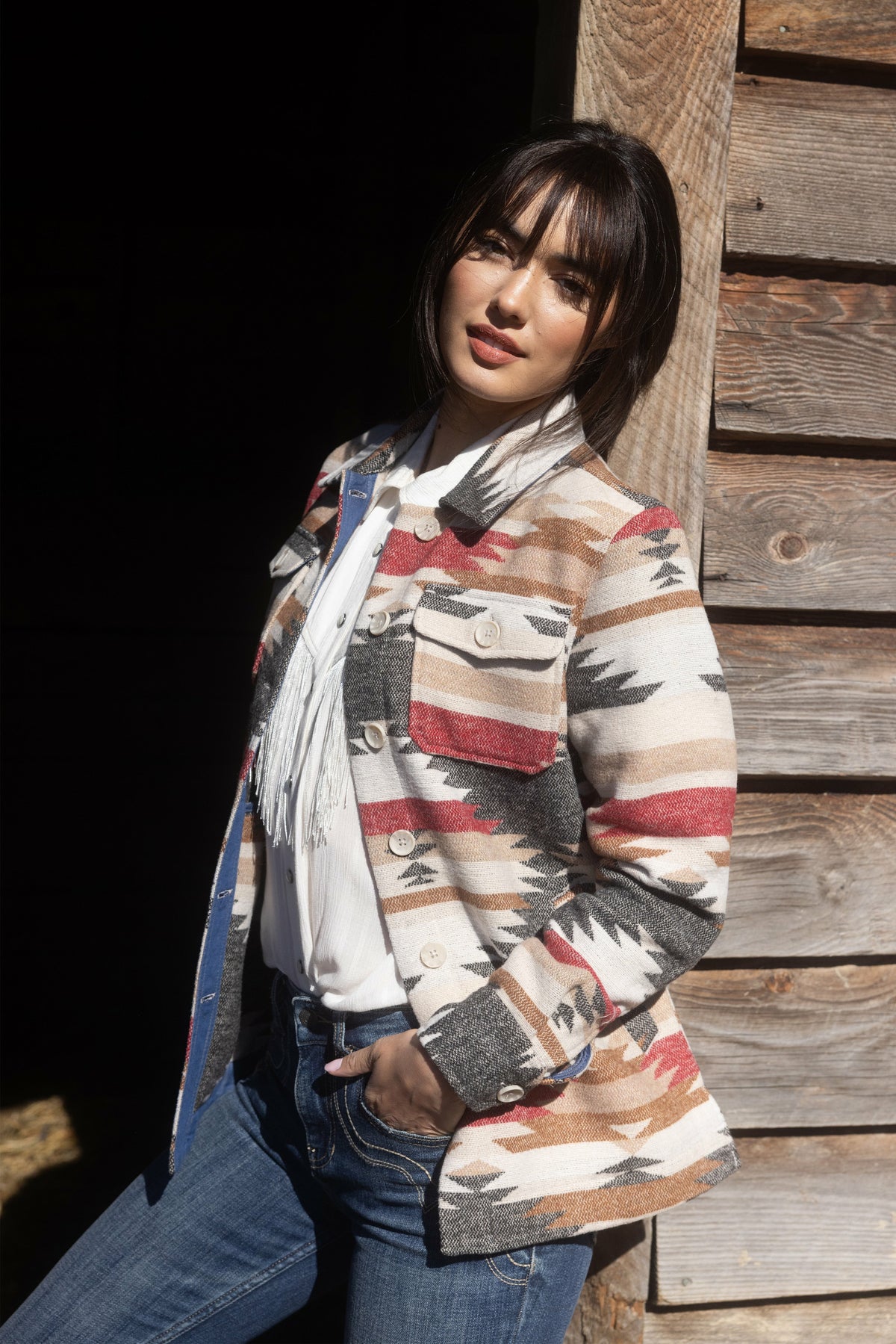 Idyllwind Roadhouse Southwestern Print Button-Down Shacket