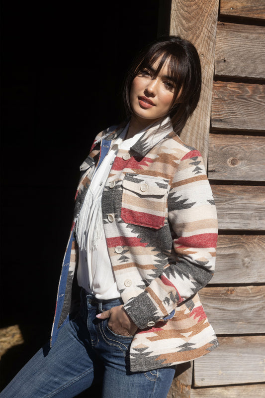 Idyllwind Roadhouse Southwestern Print Button-Down Shacket