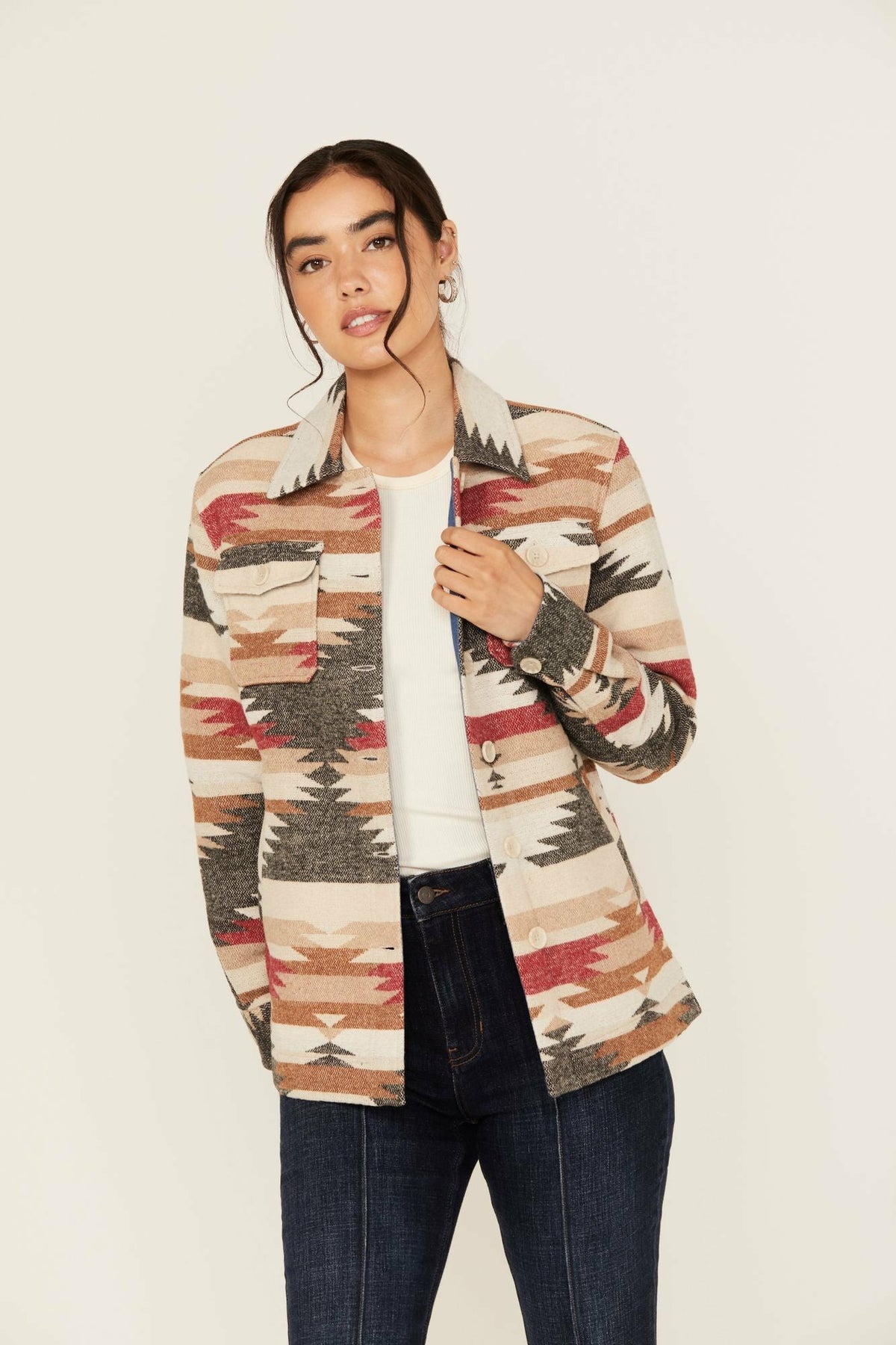 Idyllwind Roadhouse Southwestern Print Button-Down Shacket