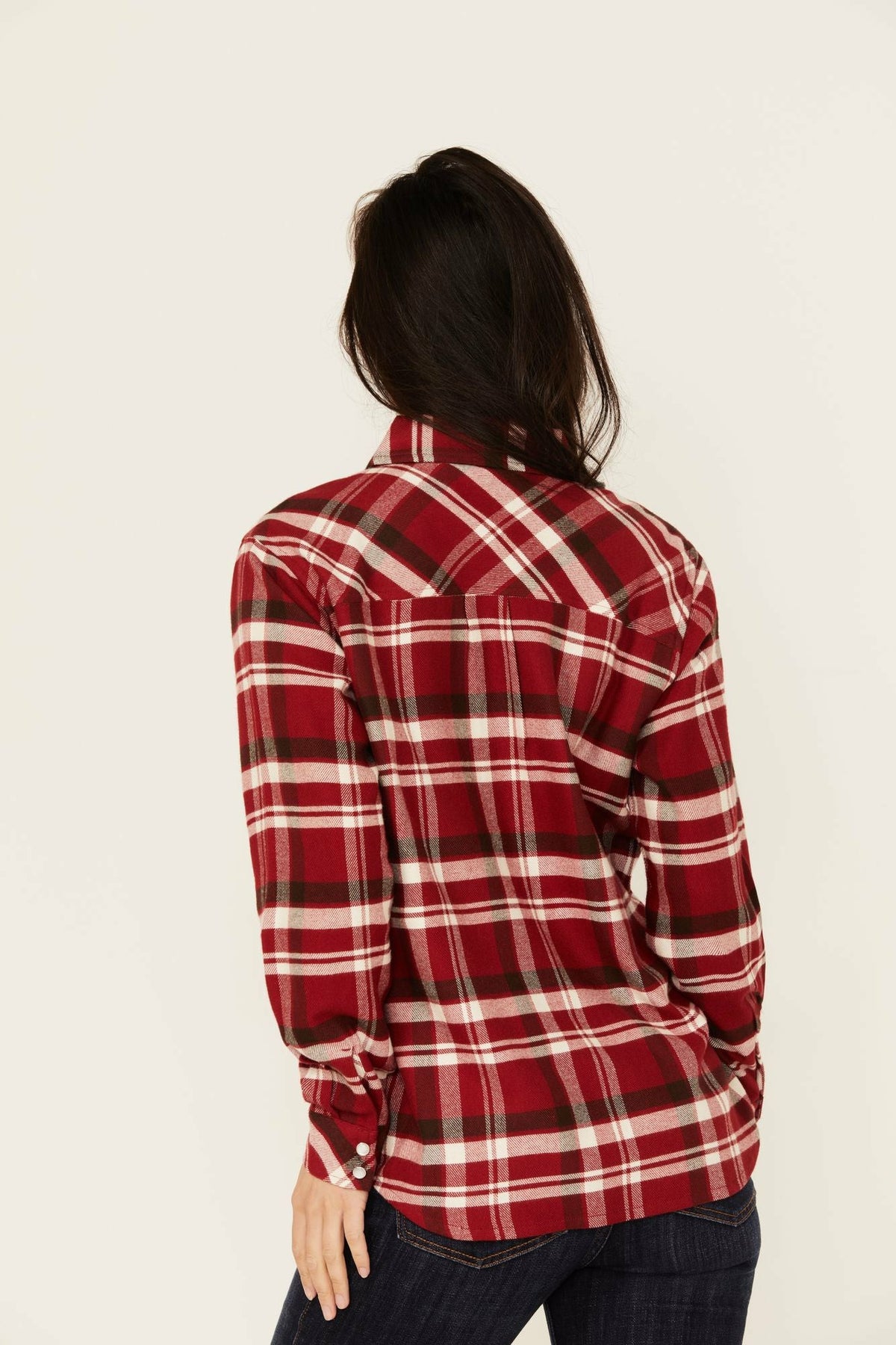 Idyllwind Flannel Plaid Print Long Sleeve Snap Shirt
